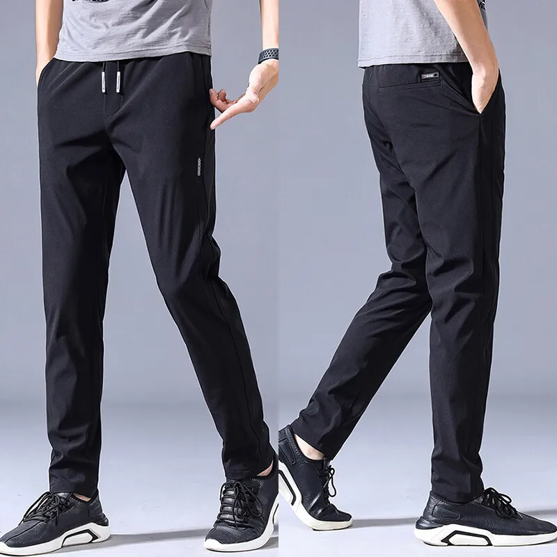 Combo of 2 Men's Sports Regular Fit Lycra Track Pant with Two Side Pockets ( Black + Grey )