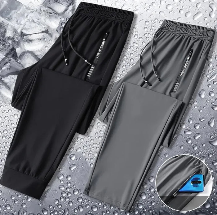 Combo of 2 Men's Sports Regular Fit Lycra Track Pant with Two Side Pockets ( Black + Grey )